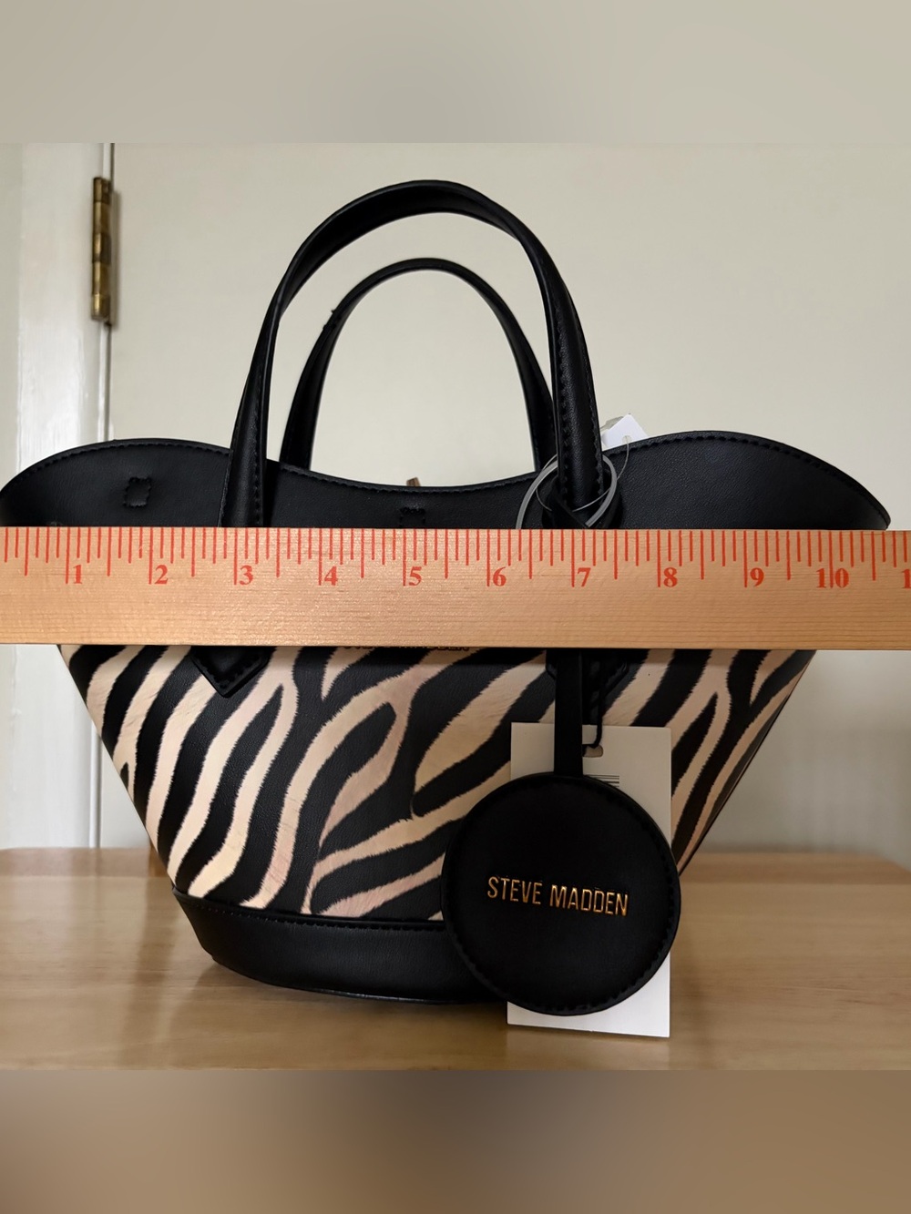 Steve Madden Zebra Print Bmiry Shopper Tote Handbag Medium NWT - Picture 10 of 12
